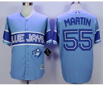 Men's Toronto Blue Jays #55 Russell Martin Blue New Cool Base Jersey