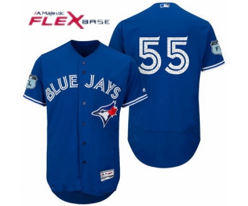 Men's Toronto Blue Jays #55 Russell Martin Blue No Name 2017 Spring Training Stitched MLB Majestic Flex Base Jersey