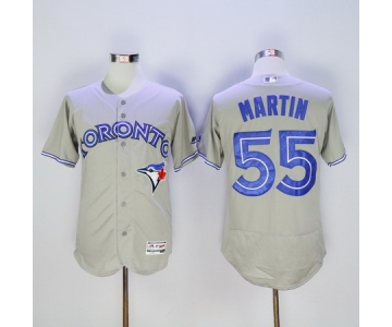 Men's Toronto Blue Jays #55 Russell Martin Gray 2016 Flexbase Majestic Baseball Jersey