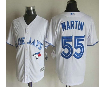 Men's Toronto Blue Jays #55 Russell Martin Home White 2015 MLB Cool Base Jersey