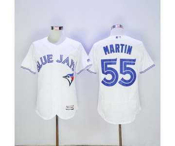 Men's Toronto Blue Jays #55 Russell Martin White 2016 Flexbase Majestic Baseball Jersey
