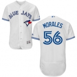 Men's Toronto Blue Jays #56 Franklin Morales White Home 2016 Flexbase Majestic Baseball Jersey