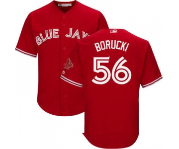 Men's Toronto Blue Jays #56 Ryan Borucki Red Stitched MLB 2017 Majestic Cool Base Jersey