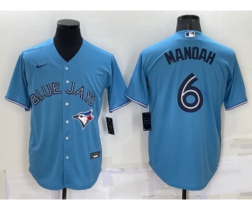 Men's Toronto Blue Jays #6 Alek Manoah Light Blue Stitched MLB Cool Base Nike Jersey
