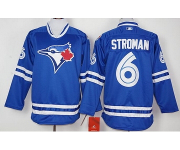 Men's Toronto Blue Jays #6 Marcus Stroman Blue Alternate Long Sleeve Baseball Jersey