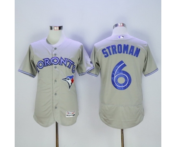 Men's Toronto Blue Jays #6 Marcus Stroman Gray 2016 Flexbase Majestic Baseball Jersey
