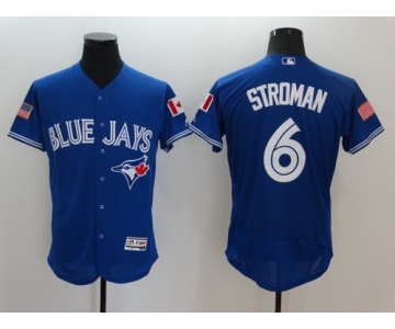 Men's Toronto Blue Jays #6 Marcus Stroman Royal Blue Fashion Stars & Stripes 2016 Flexbase Majestic Jersey