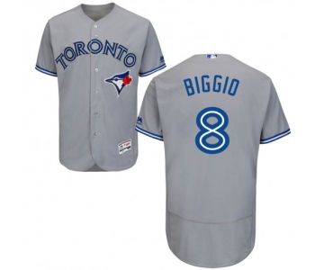 Men's Toronto Blue Jays #8 Cavan Biggio Authentic Gray Flex Base Road Collection Jersey