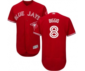 Men's Toronto Blue Jays #8 Cavan Biggio Authentic Scarlet Flex Base Alternate Collection Jersey