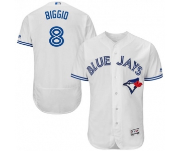 Men's Toronto Blue Jays #8 Cavan Biggio Authentic White Flex Base Home Collection Jersey