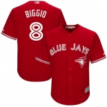 Men's Toronto Blue Jays #8 Cavan Biggio Replica Scarlet Cool Base Alternate Jersey