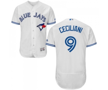 Men's Toronto Blue Jays #9 Darrell Ceciliani White Home 2016 Flexbase Majestic Baseball Jersey