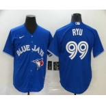 Men's Toronto Blue Jays #99 Hyun-Jin Ryu Blue Stitched MLB Cool Base Nike Jersey