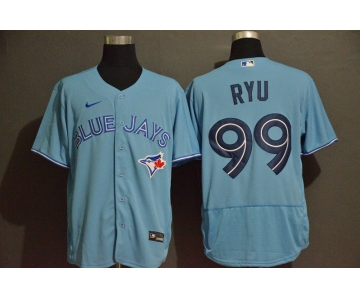 Men's Toronto Blue Jays #99 Hyun-Jin Ryu Blue Stitched MLB Flex Base Nike Jersey