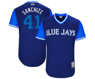 Men's Toronto Blue Jays Aaron Sanchez Sanchize Majestic Royal 2017 Players Weekend Authentic Jersey