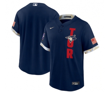 Men's Toronto Blue Jays Blank 2021 Navy All-Star Cool Base Stitched MLB Jersey