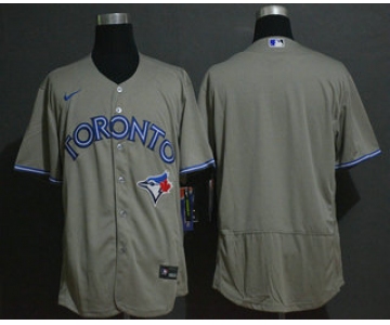 Men's Toronto Blue Jays Blank Gray Stitched MLB Flex Base Nike Jersey