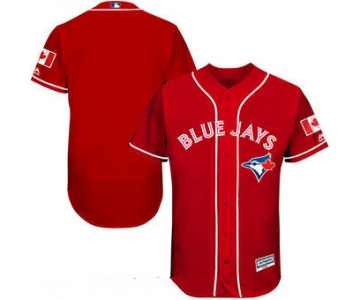 Men's Toronto Blue Jays Blank Red Stitched MLB 2016 Canada Day Majestic Flex Base Jersey