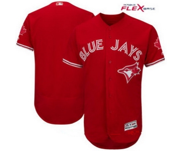 Men's Toronto Blue Jays Blank Red Stitched MLB 2017 Majestic Flex Base Jersey