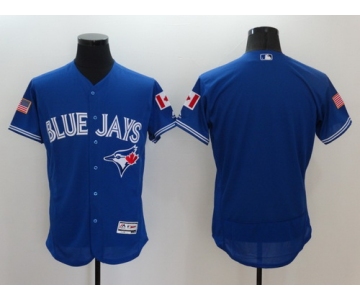 Men's Toronto Blue Jays Blank Royal Blue Fashion Stars & Stripes 2016 Flexbase Majestic Jersey