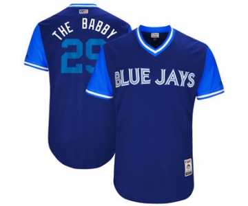 Men's Toronto Blue Jays Devon Travis The Babby Majestic Royal 2017 Players Weekend Authentic Jersey