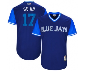 Men's Toronto Blue Jays Ryan Goins Go Go Majestic Royal 2017 Players Weekend Authentic Jersey
