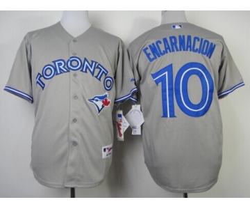 Toronto Blue Jays #10 Edwin Encarnacion Gray Jersey