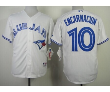 Toronto Blue Jays #10 Edwin Encarnacion White Jersey