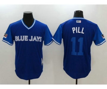 Toronto Blue Jays 11 Kevin PillarPill Majestic Royal 2018 Players Weekend Authentic Jersey