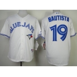 Toronto Blue Jays #19 Jose Bautista White Jersey