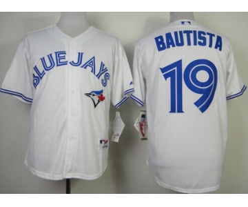 Toronto Blue Jays #19 Jose Bautista White Jersey