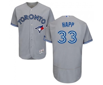 Toronto Blue Jays #33 J.A. Happ Grey Flexbase Authentic Collection Stitched Baseball Jersey