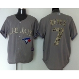 Toronto Blue Jays #7 Jose Reyes Gray With Camo Jersey