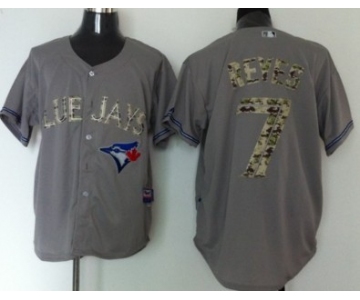 Toronto Blue Jays #7 Jose Reyes Gray With Camo Jersey