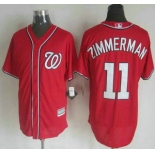 Men's Washington Nationals #11 Ryan Zimmerman Alternate Red 2015 MLB Cool Base Jersey