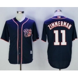 Men's Washington Nationals #11 Ryan Zimmerman Navy Blue Alternate Stitched MLB Majestic Cool Base Jersey