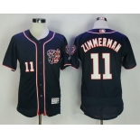 Men's Washington Nationals #11 Ryan Zimmerman Navy Blue Stitched MLB Majestic Flex Base Jersey