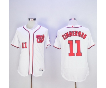 Men's Washington Nationals #11 Ryan Zimmerman White Home 2016 Flexbase Majestic Baseball Jersey