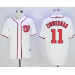 Men's Washington Nationals #11 Ryan Zimmerman White Home Stitched MLB Majestic Cool Base Jersey