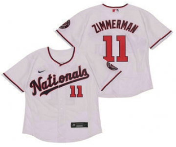 Men's Washington Nationals #11 Ryan Zimmerman White Stitched MLB Flex Base Nike Jersey