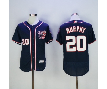 Men's Washington Nationals #20 Daniel Murphy Navy Blue 2016 Flexbase Majestic Baseball Jersey