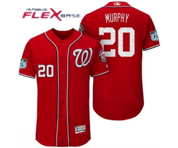 Men's Washington Nationals #20 Daniel Murphy Red 2017 Spring Training Stitched MLB Majestic Flex Base Jersey
