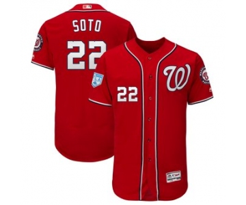 Men's Washington Nationals 22 Juan Soto Majestic Scarlet 2019 Spring Training Flex Base Player Jersey