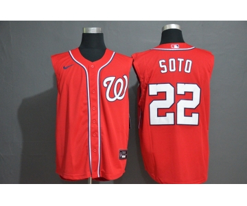 Men's Washington Nationals #22 Juan Soto Red 2020 Cool and Refreshing Sleeveless Fan Stitched MLB Nike Jersey