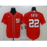 Men's Washington Nationals #22 Juan Soto Red Stitched MLB Cool Base Nike Jersey