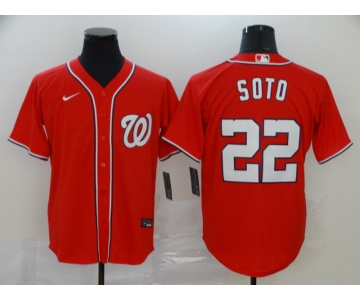 Men's Washington Nationals #22 Juan Soto Red Stitched MLB Cool Base Nike Jersey