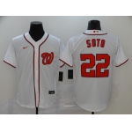 Men's Washington Nationals #22 Juan Soto White Stitched MLB Cool Base Nike Jersey
