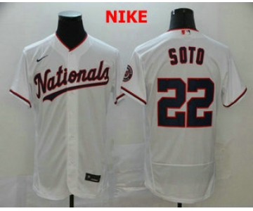 Men's Washington Nationals #22 Juan Soto White Stitched MLB Flex Base Nike Jersey