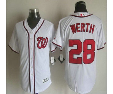 Men's Washington Nationals #28 Jayson Werth Home White 2015 MLB Cool Base Jersey