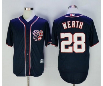 Men's Washington Nationals #28 Jayson Werth Navy Blue Alternate Stitched MLB Majestic Cool Base Jersey